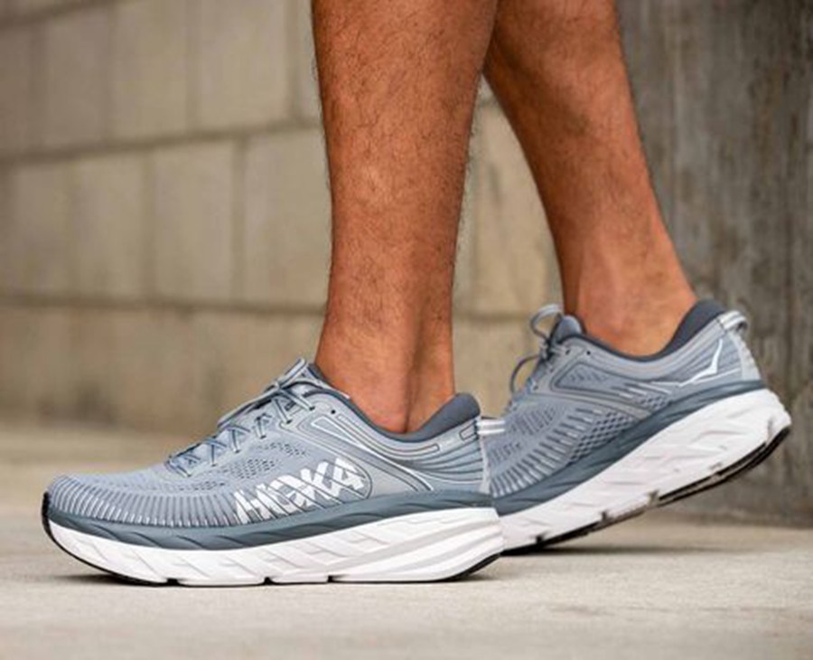 Hoka One One Tenisky Panske Siva - Bondi 7 - 82046-QTWP